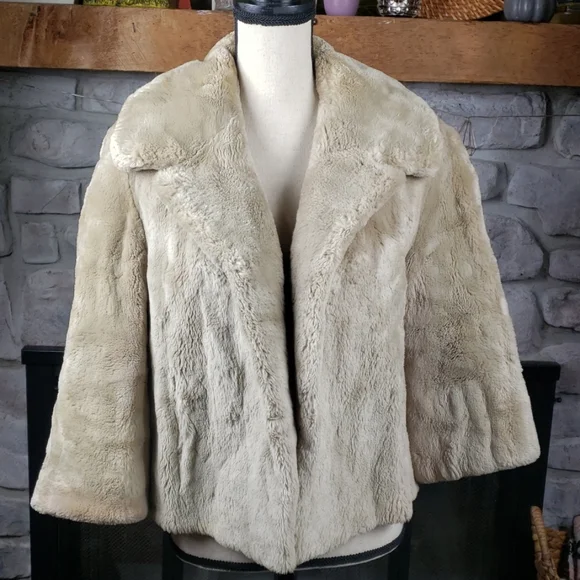 トップス vintage fur combi knit jacket Fur Multi-Color Vintage Coats, Jackets & Vests for Women for